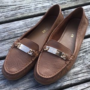 COACH Olive Loafers Leather Flats